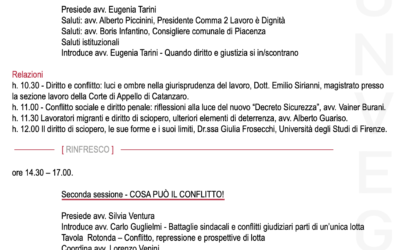 22.11. 24, Piacenza: “Lotta sindacale. Diritto o delitto?”